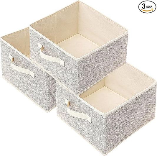 Storage Baskets, 11-Inch Woven Fabric Bins, Storage Cubes by EITMOW