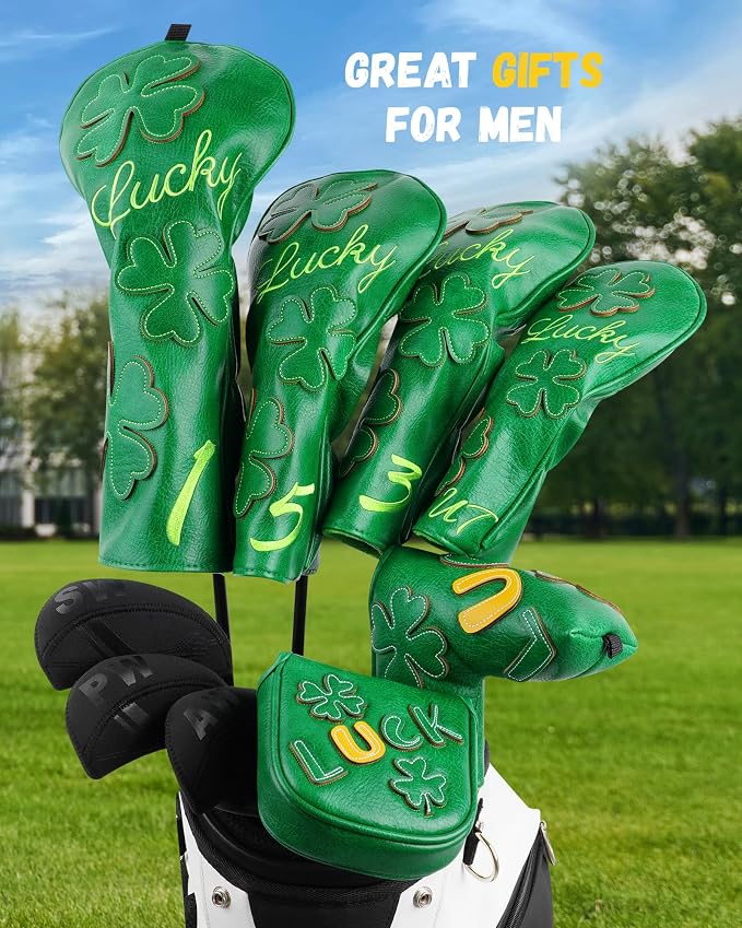 Golf Headcovers Golf Club Head Covers Four Leaf Clover Good Luck Charm - Image 2