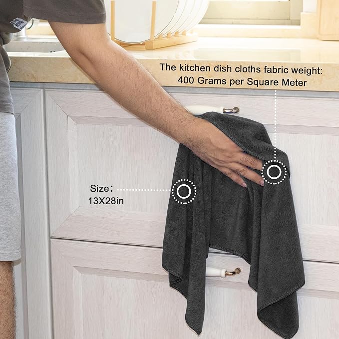 kimteny 13x28 Inches Kitchen Cloth Dish Towels, 400 GSM Premium Dishcloths - Image 2