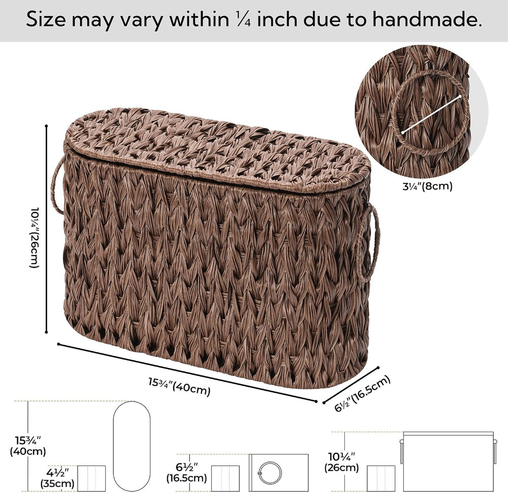 GRANNY SAYS Toilet Paper Storage Basket with Lid, Woven Toilet Paper Holder