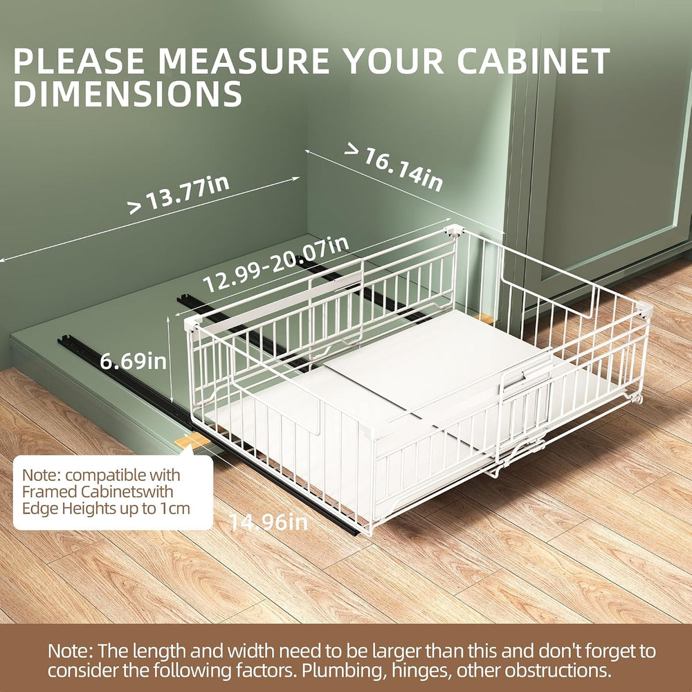 NETEL 2 Pack Expandable Pull Out Cabinet Organizer, 15" Deep