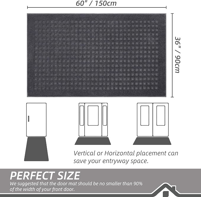 BEQHAUSE Waffle Door Mats Indoor 36"x60", Dog Mat - Image 2
