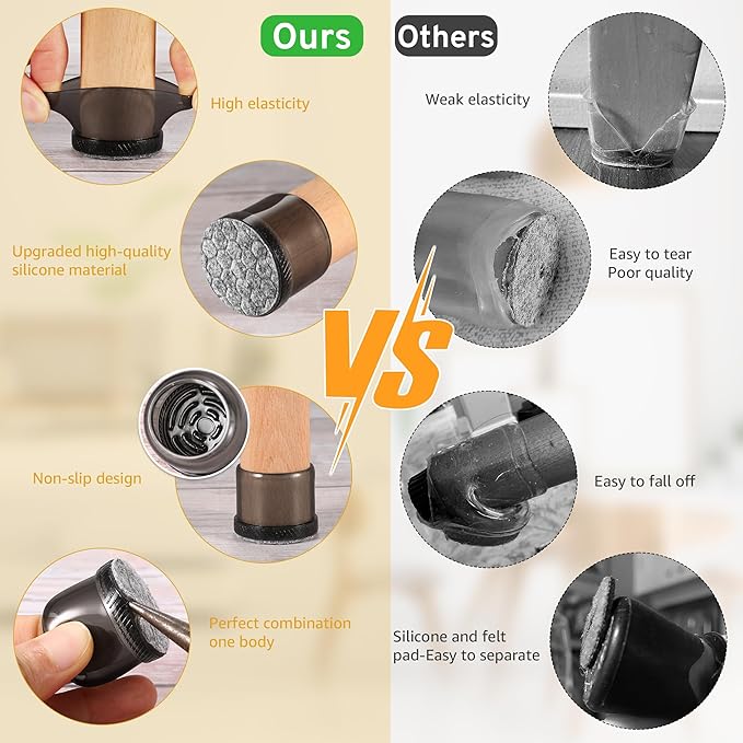 24PCS Round Chair Leg Floor Protectors, Furniture Sliders, Chair Leg Protectors - Image 4