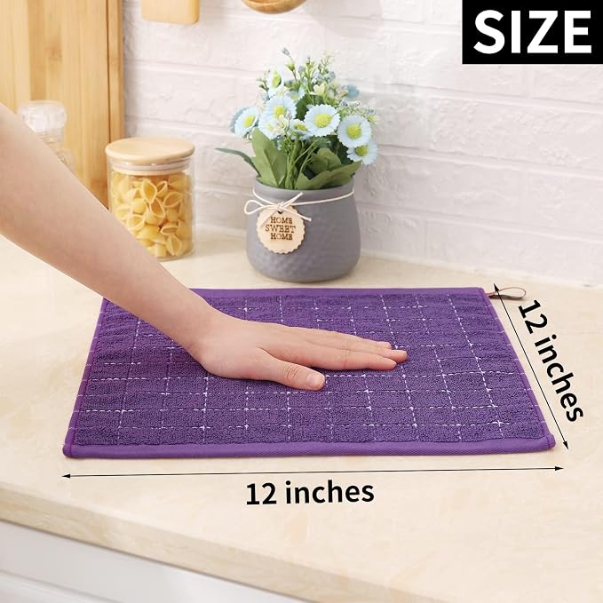 Homaxy 100% Cotton Terry Kitchen Dish Cloths, Ultra Soft and Absorbent Dish - Image 5