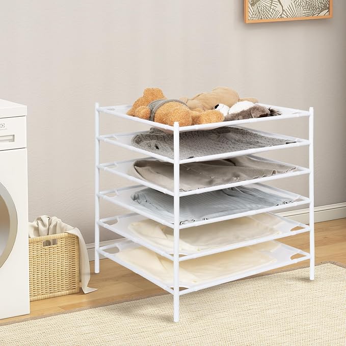 STORAGE MANIAC Sweater Drying Rack, Mesh Clothes Drying Rack, Stackable Laundry - Image 8
