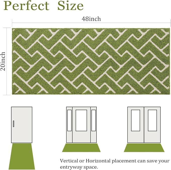 hicorfe Indoor Doormat, Front Back Door Mat Rubber Backing Non Slip Door Mats - Image 2