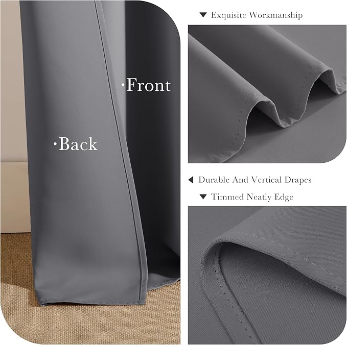 PONY DANCE Blackout Curtains for Bedroom 72 Inch Length 2 Panels Set, Privacy - Image 5