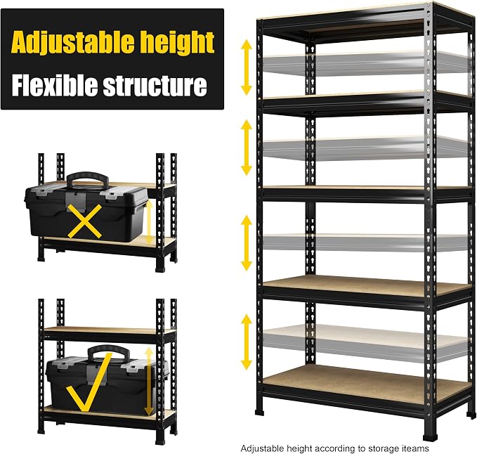 PrimeZone 32"W x 16"D x 63" H Storage Shelves - Image 6