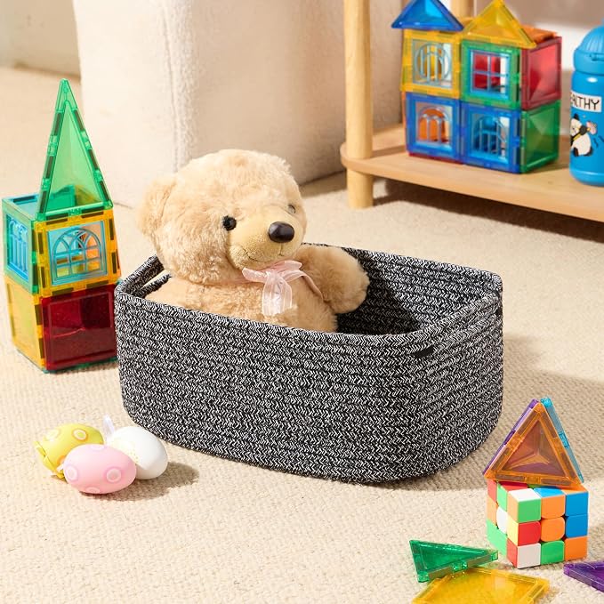 Small Storage Baskets for Organizing | Closet Organizer Bins | Shelf Toy Basket - Image 4