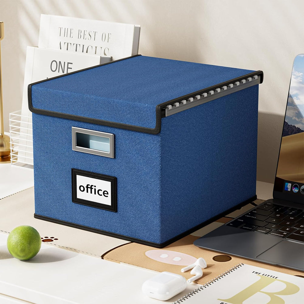File Organizer Box with Lids, Collapsible File Folder Organizer