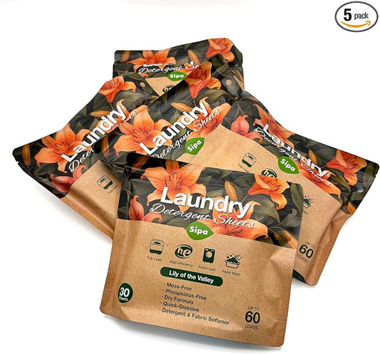 Pack of 5 SIPA Laundry Detergent Sheets Bag by SIPA