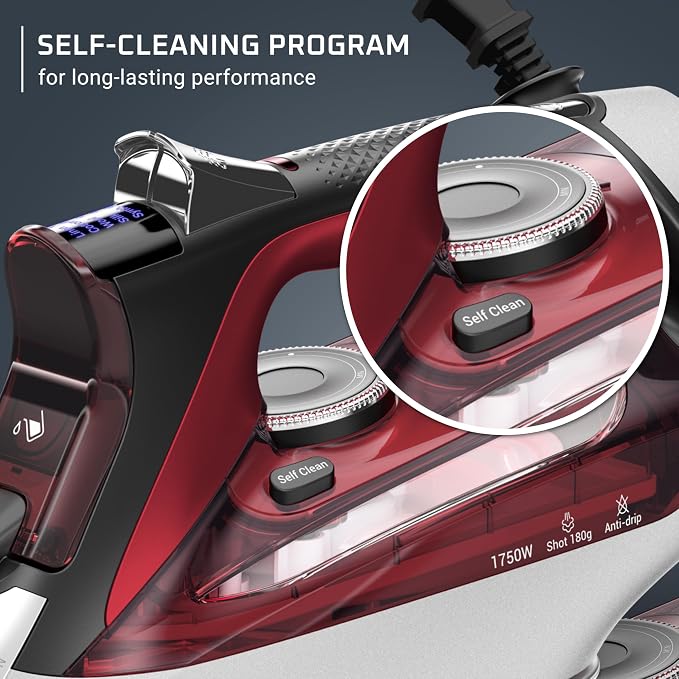 Rowenta Iron, Focus Excellence Stainless Steel Soleplate Steam Iron - Image 10