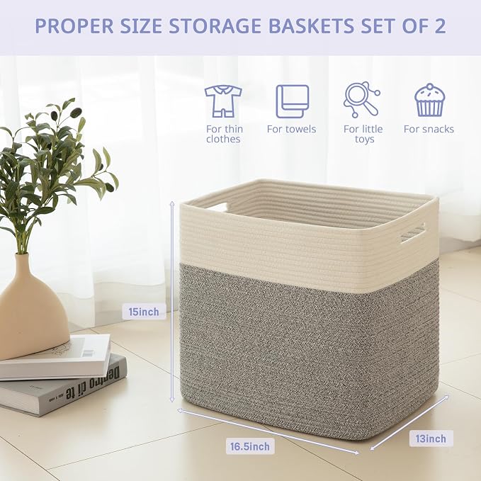 OIAHOMY Storage baskets for Shelf, Toy Storage Basket, Large Collapsible - Image 4