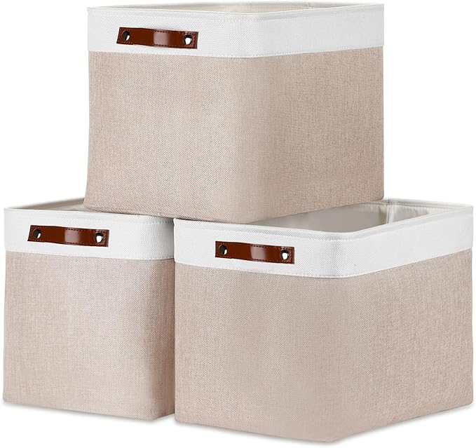 DULLEMELO Fabric Storage Bins, Lining Fabric Baskets by DULLEMELO
