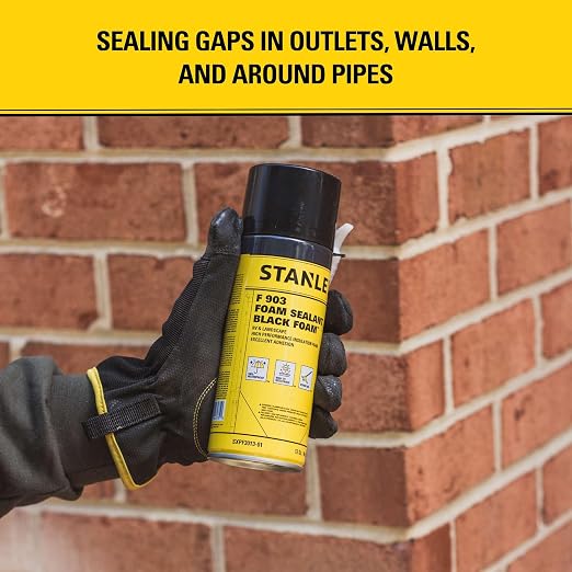 Stanley F903 Black Spray Foam Sealant – Waterproof Expanding Polyurethane Foam - Image 3