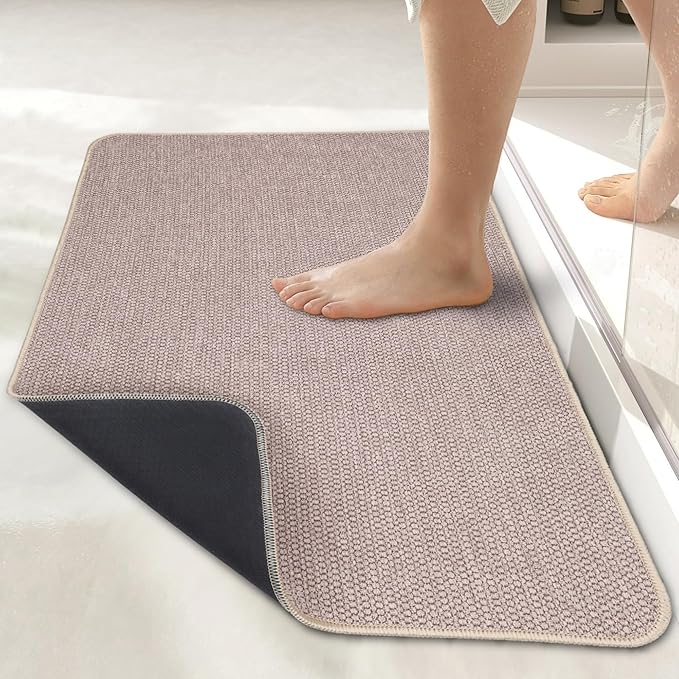 Bath Mat, Ultra Thin Bathroom Rugs, Rubber Bath Mats by BosapDirect