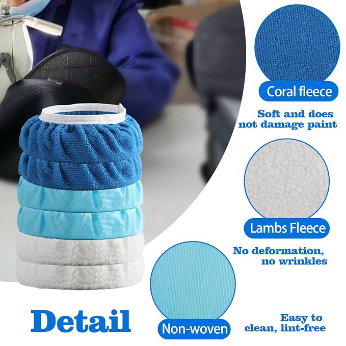 40 Pieces Polishing Bonnet Pads, Car Polisher Pad Bonnet 5-6 Inch, Car Buffer - Image 3