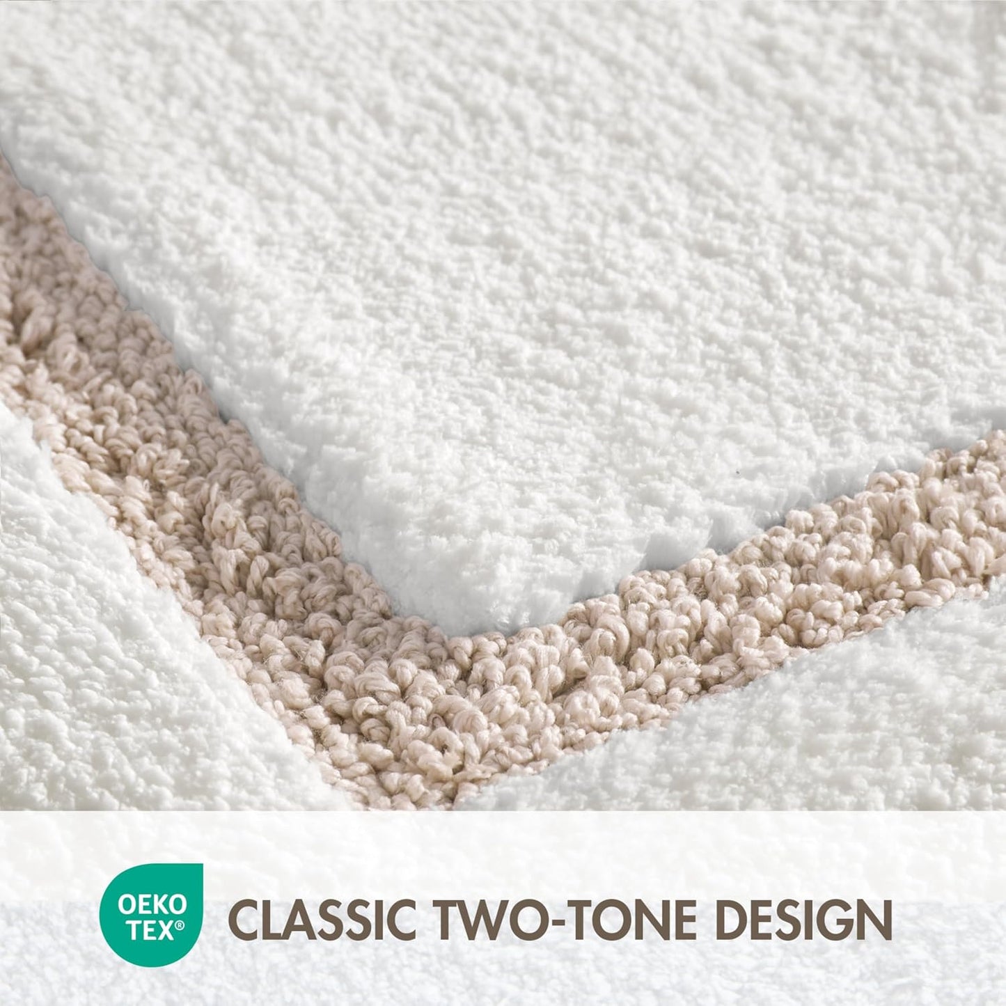 Madison Park Roan Bath Rug 17x24, Thick Absorbent Microfiber Bathroom Mat, Non Slip TPR Backing, Machine Washable, Oeko-TEX Certified, Hotel-Inspired Tufted Plush Design, Beige