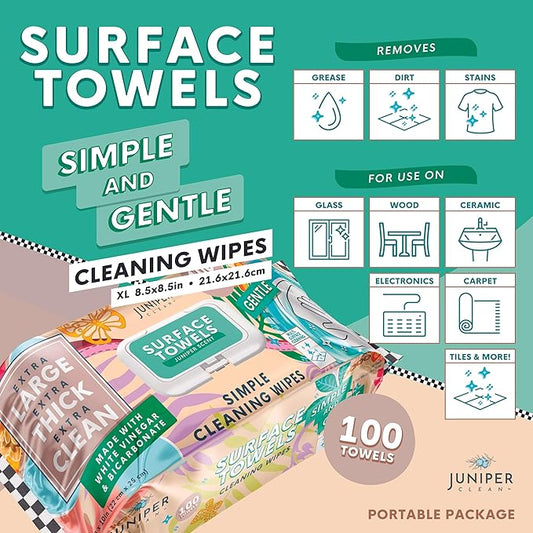 3 Packs Surface Cleaning Wipes Bleach Free, Thick & Large Dispose, All-Purpose - Image 2