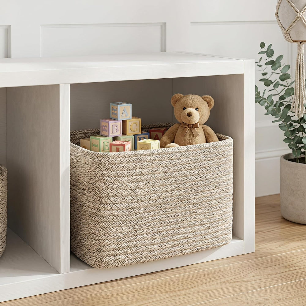 Small Cotton Rope Basket – Storage Bin for Organizing (10.6" x 6.7"...