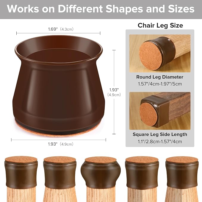 24PCS Upgraded Silicone Chair Leg Floor Protectors - Image 2
