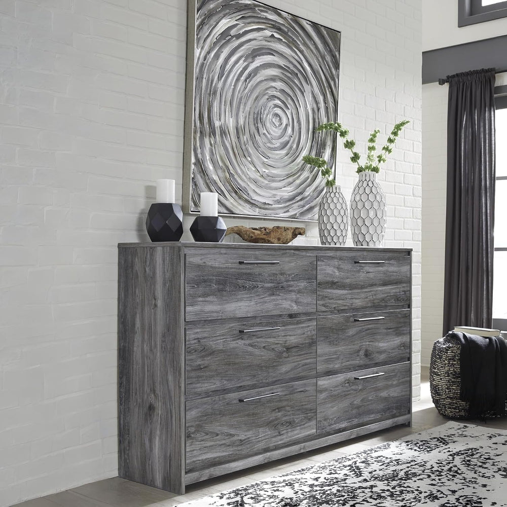 Signature Design by Ashley Baystorm 6 Drawer Bedroom Dresser, Smoky Gray