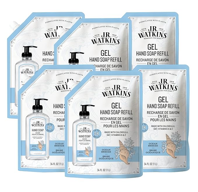 J.R. Watkins Gel Hand Soap Refill Pouch, Scented Liquid Hand Wash by JRWatkins