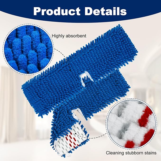 4 Pack Mop Replace Head for Ocedar Hardwood Floor'n More 3-Action Flip Mop - Image 3