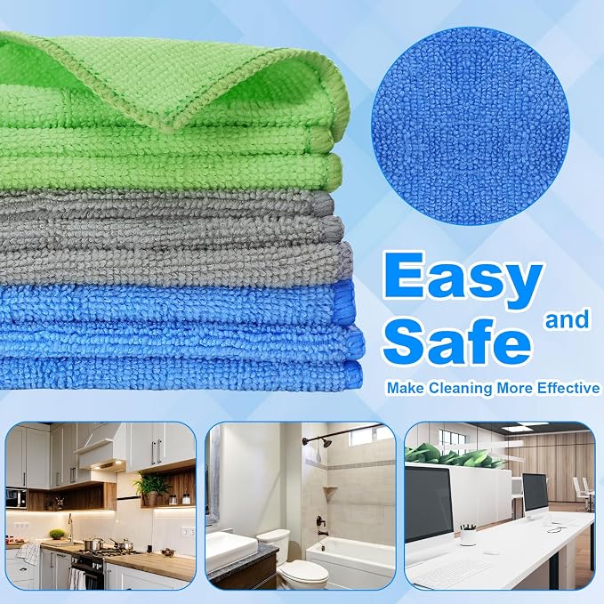 Tanlade Microfiber Cleaning Cloth 6"x6" Cleaning Rags Reasonable Kitchen Towels - Image 4