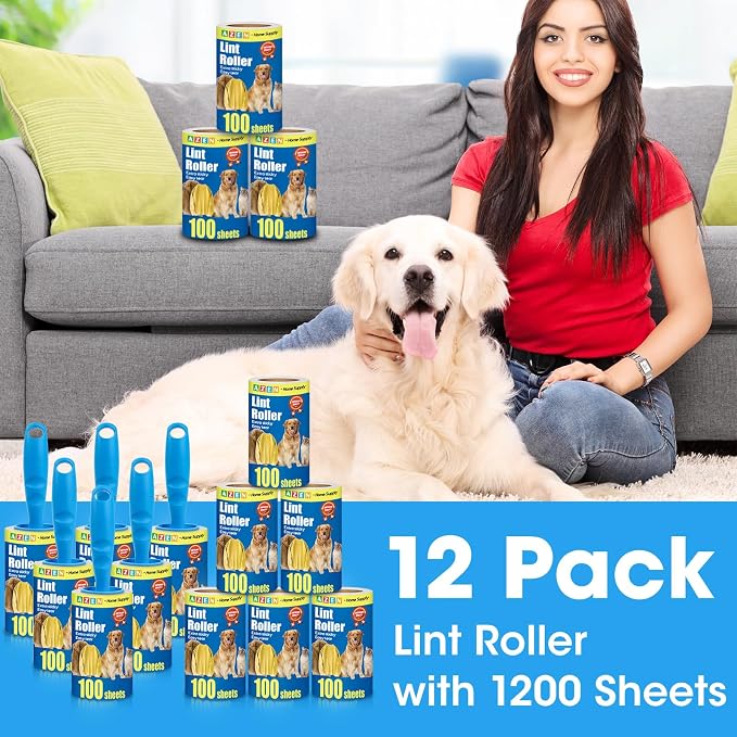 AZEN Lint Roller, Lint Rollers for Pet Hair Extra Sticky, 1200 Sheets Lint - Image 7
