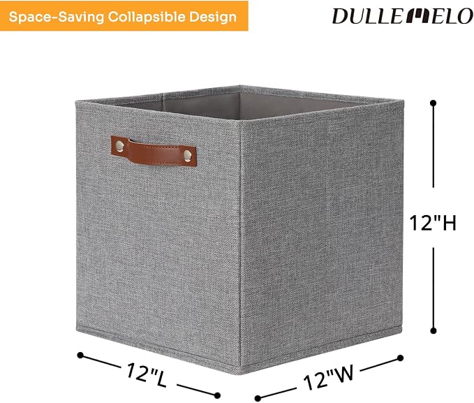DULLEMELO Fabric Storage Cubes, 12 inch Cube Stroage Bins - Image 3