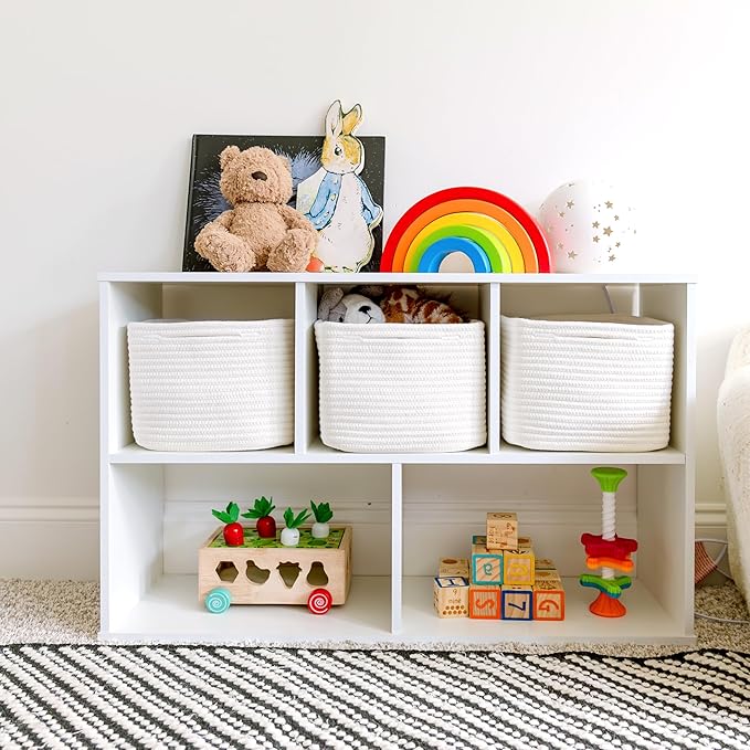 NaturalCozy Storage Cubes 9”x9”x7”Cotton Rope Woven Baskets - Image 3