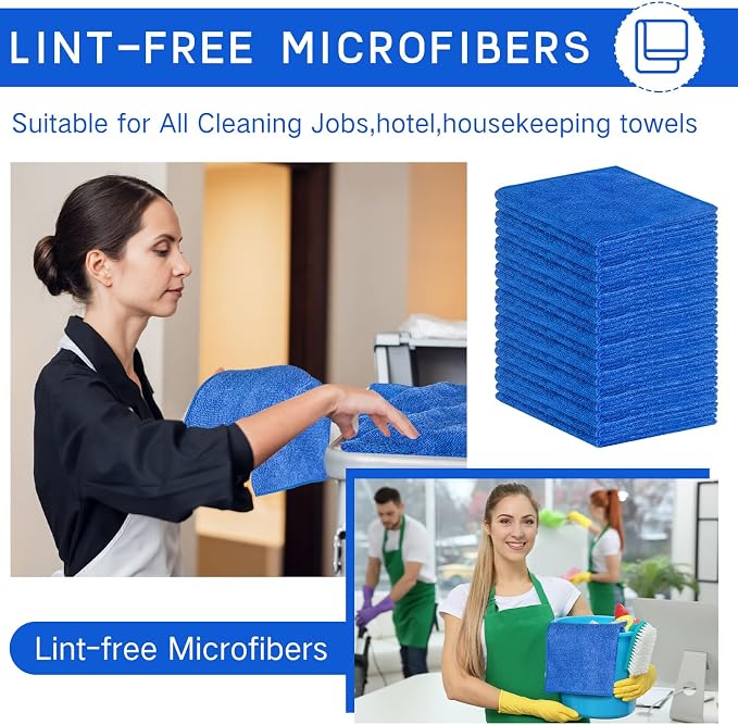 200 Pieces Microfiber Cleaning Cloths Bulk Absorbent Microfiber Towels Reusable - Image 4