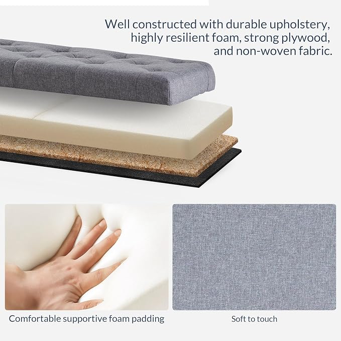 BELLEZE 47" Storage Ottoman, Storage Bench - Image 9