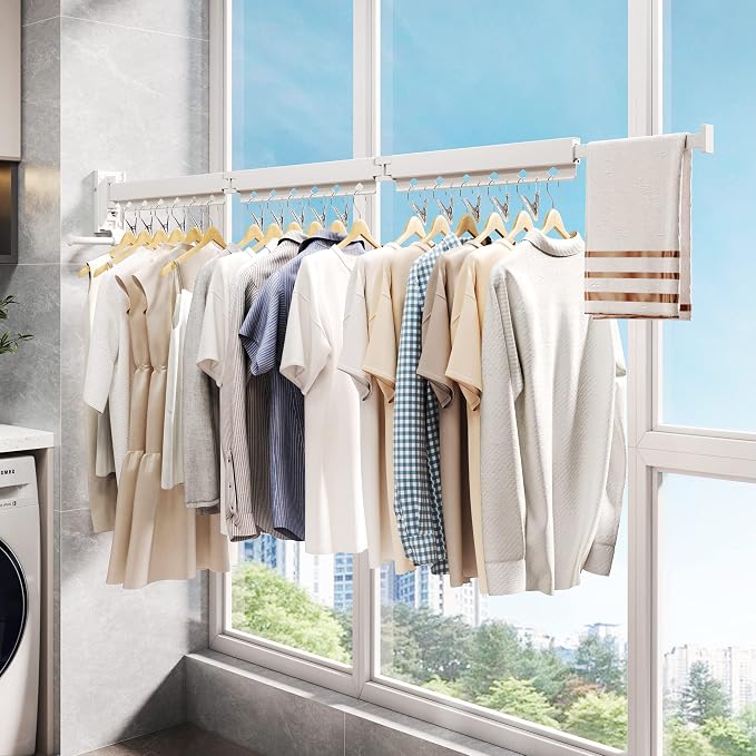 Wall Mounted Clothes Hanger, Clothes Drying Rack, Laundry Rack Wall Mount - Image 7
