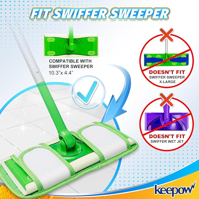 Reusable Pads Compatible with Swiffer Sweeper Mops - Image 2