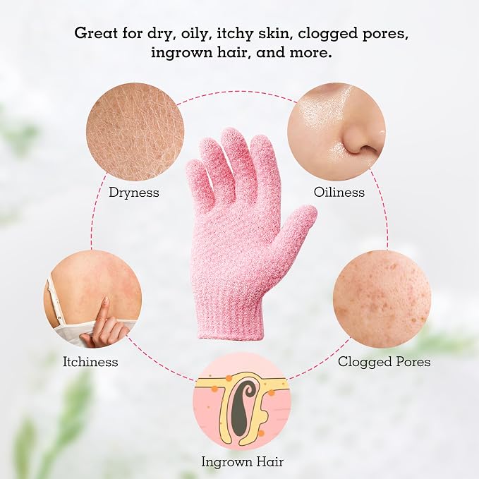 Evridwear Exfoliating Gloves for Shower, 100% Nylon Thick Soft Medium Heavy - Image 5