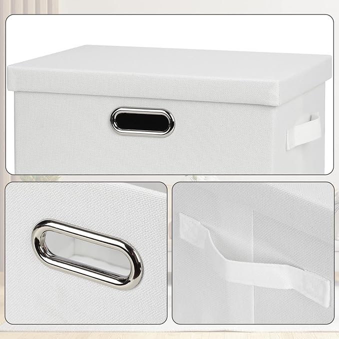 Medium 15" 21 Quart Collapsible Stackable Storage Bins - Image 6