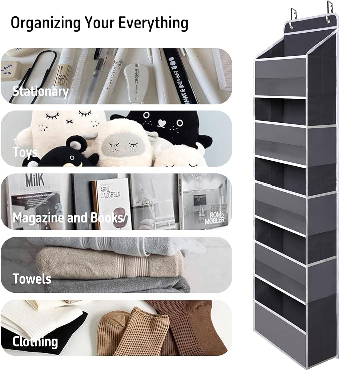 Over Door Organizer with 5 Large Pockets, Heavy Duty Hanging Organizer Storage - Image 6