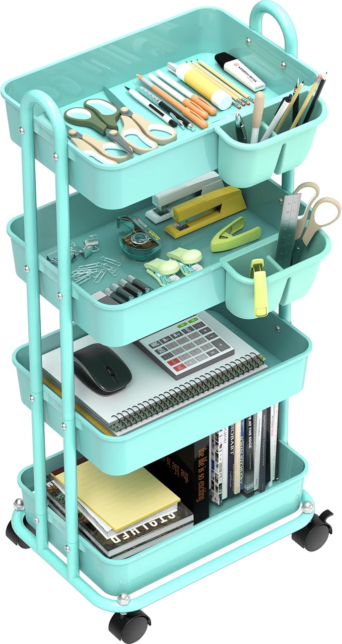 Simple Houseware 4-Tier Multifunctional Rolling Utility Cart - Image 2