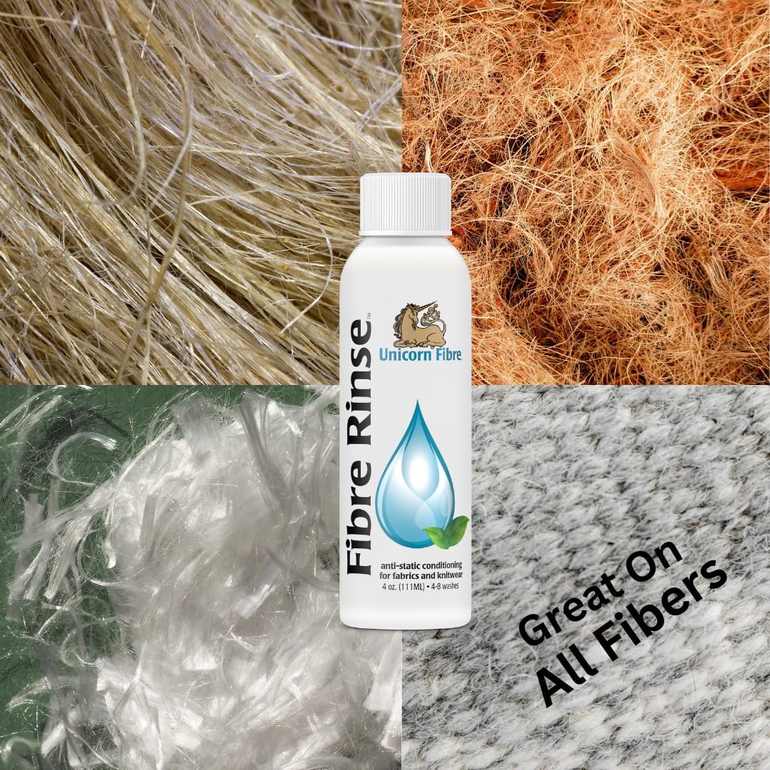 RINSE. Anti-Static Conditioning for Wool, Knits, Cloth Diapers, Baby Clothing, Yarn, Cashmere, Cotton, Hemp, Heirlooms, and Synthetic Fabrics. Lavender Scented. 4 oz