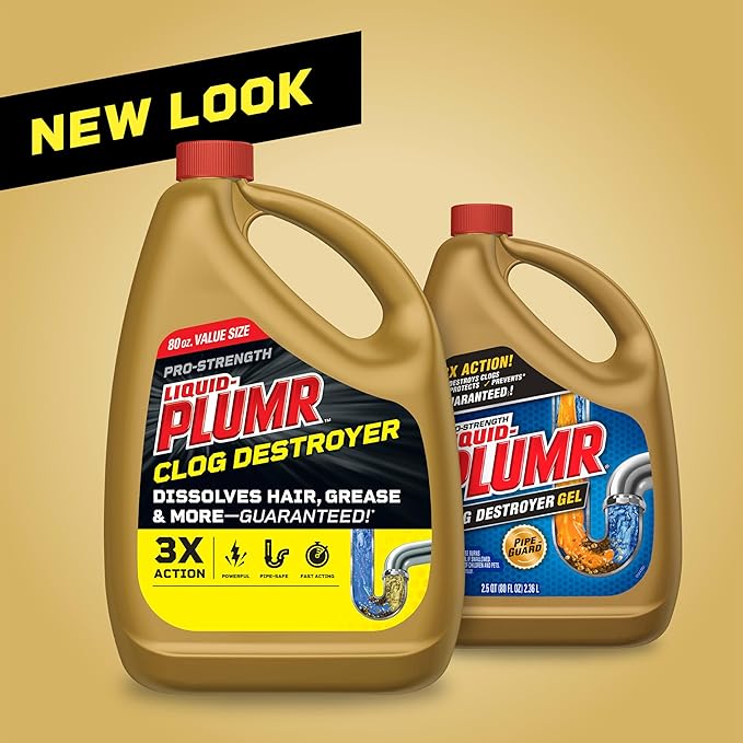 Liquid-Plumr Pro-Strength Clog Destroyer, Liquid Drain Cleaner, 80 Fluid Ounces - Image 2