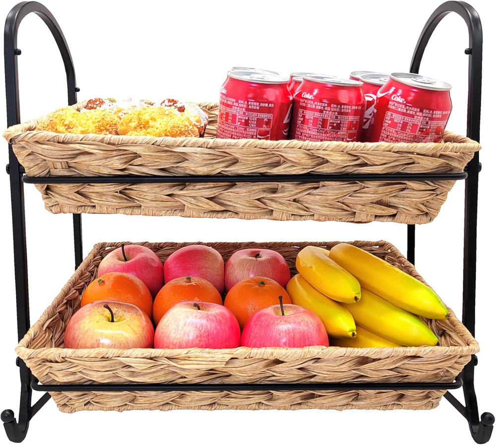 Stackable Candy Display Rack wtih Rattan|Stackable Candy Organizer|Multi-Func...