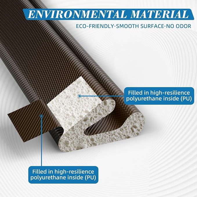 V-Shaped Weather Stripping Door Seal, 19.7FT Draft Stopper - Image 4