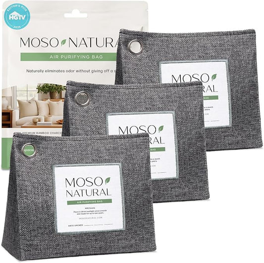 Moso Natural Air Purifying Bag 600g Premium Bamboo Charcoal Odor Absorber | Pet by MosoNatural