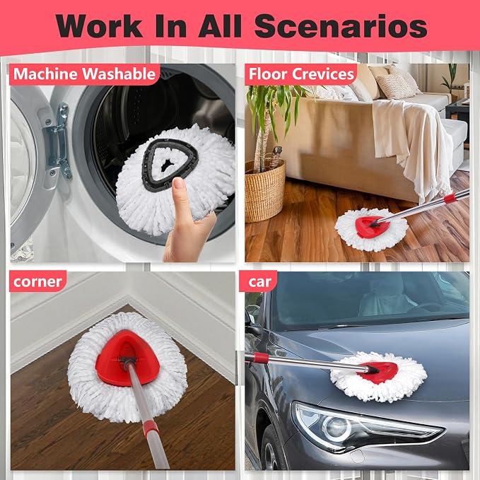 Mop Replacement Heads 6 Pcs & 2 Scrub Brushes Combo - Image 4