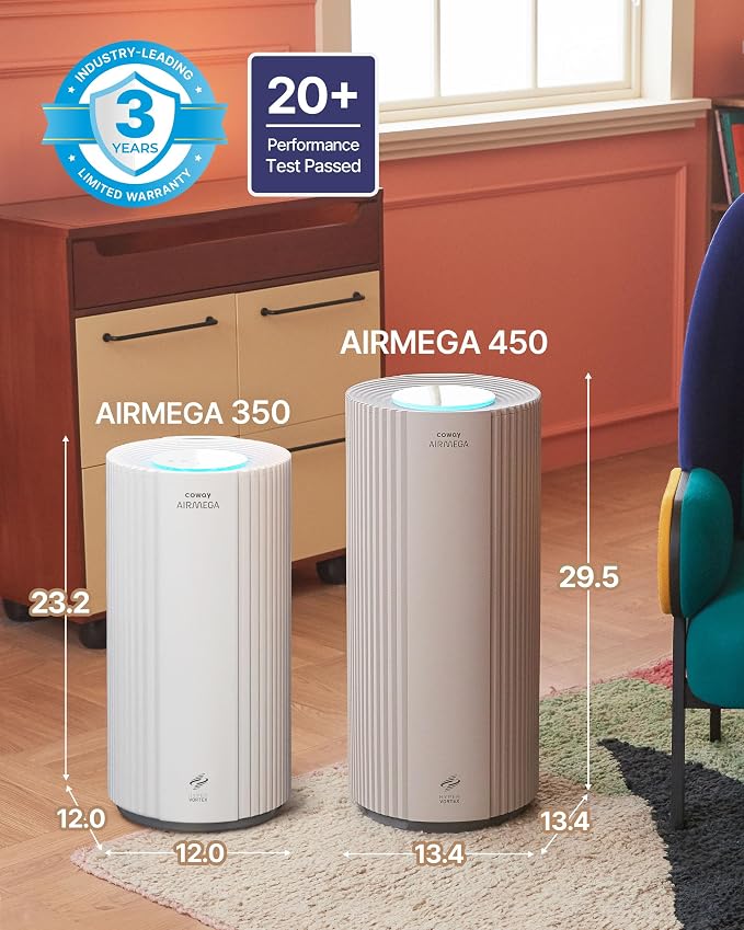 COWAY Air Purifiers for Large Room Whole Home Up to 3, True HEPA Filter for - Image 12