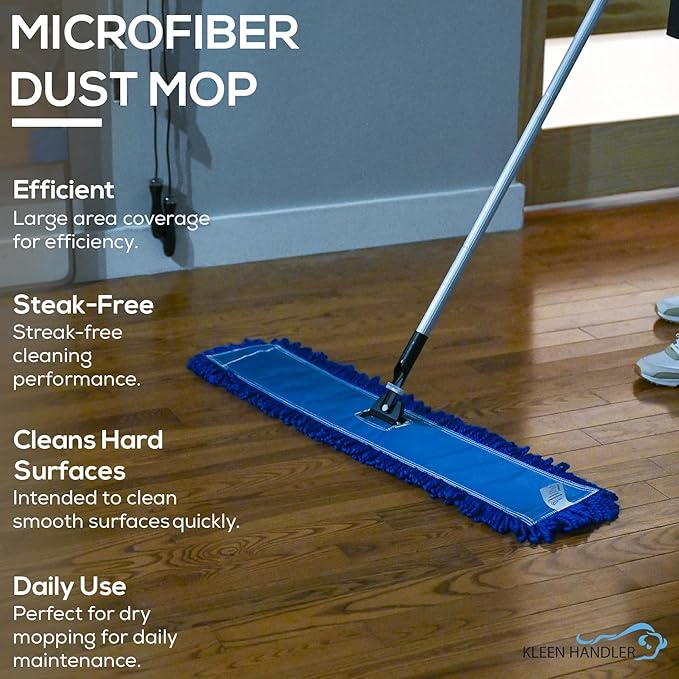 KLEEN HANDLER 18 Inch Microfiber Dust Mop, Large Washable Commercial Mop Head - Image 5