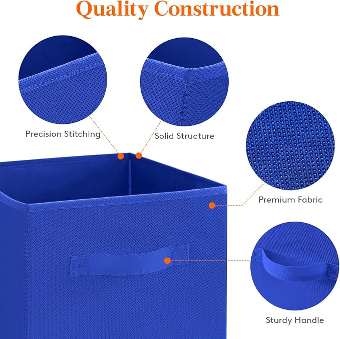 Lifewit Collapsible Fabric Storage Cubes Bins Set 11 Inch, Foldable Cubby - Image 3