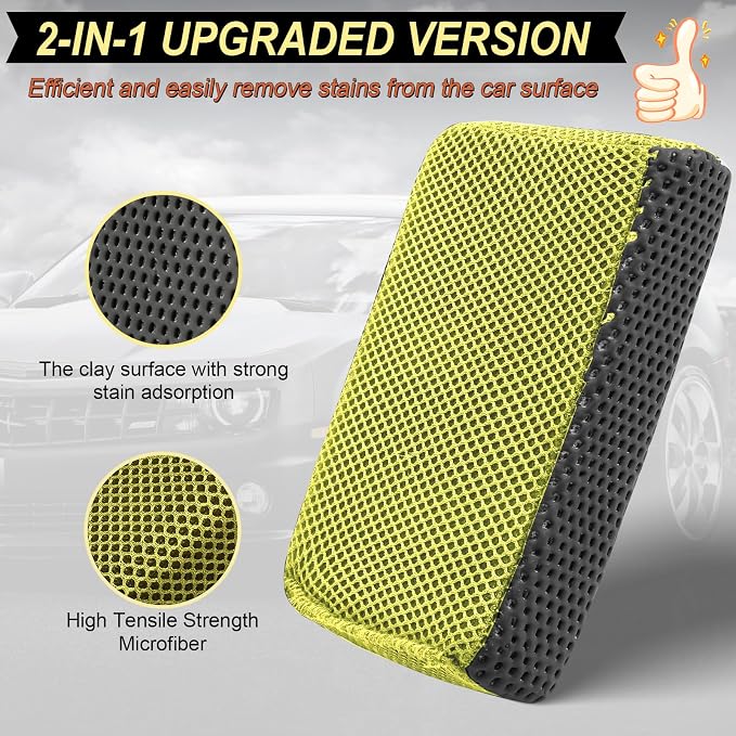 Car Wash Sponge, Dual Sided Car Clay Scrubber - Image 2